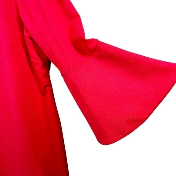 The Limited Red Dress Women’s Sz 1X Bell Sleeves Knee Length Jersey Knit New NWT - Picture 5 of 9